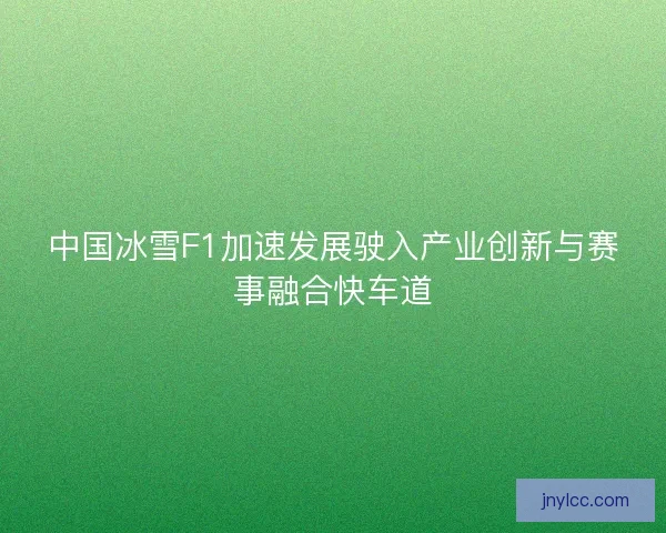 中国冰雪F1加速发展驶入产业创新与赛事融合快车道